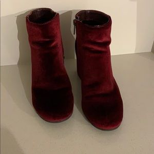 Red velvet booties